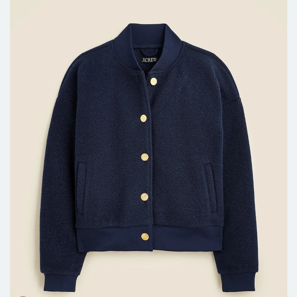 J.Crew Women’s Bouclé bomber jacket Size L